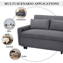 Pull-Out 2 Seat Modern Sleeper Sofa With 2 Throw Pillows And USB Ports