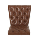 Sophisticated Dining Chair Set With Button Tufting - Light Brown / Weathered Wood