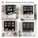 3 Door Wall Cabinet With Glass Door And Towel Bar