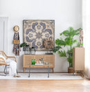 Wooden Accent TV Cabinet With 3 Doors - Brown