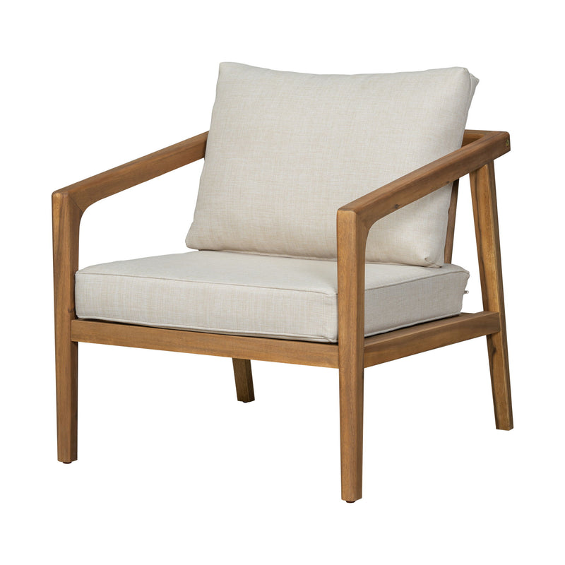 Westin - Outdoor Acacia Wood Club Chair (Set of 2) - Teak / Beige