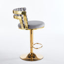 Modern Bar Chair With Iron Tube Legs, Soft Cushions And Comfortable Backrest (Set of 2)