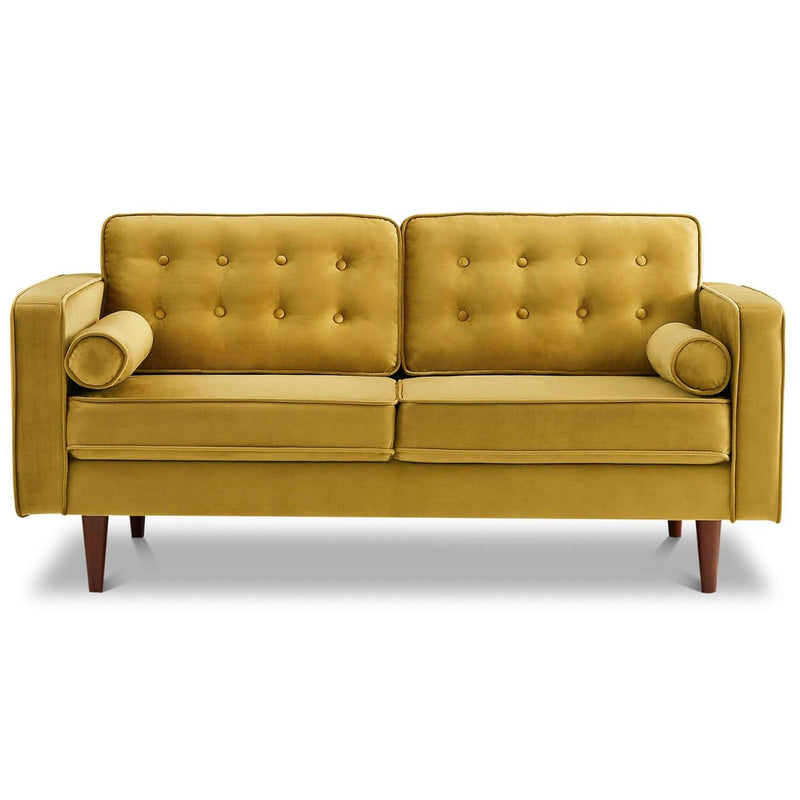 Casey - Velvet Loveseat - Yellow