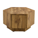 Hexagonal Coffee Table With Drawers - Wood