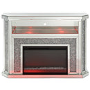 Noralie - 51" Fireplace With LED - Mirrored & Faux Diamonds