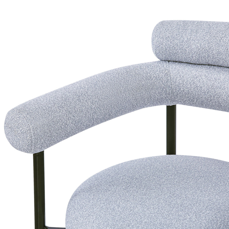Contemporary Upholstered Armchair Dining Chairs With Metal Legs (Set of 2)
