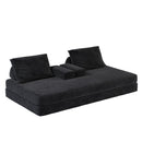 Multifunctional Convertible Sofa Bed With 2 Tumbler Backrests And 2 Pillows, Deep Seat Couch