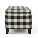 Contemporary Storage Ottoman With Seating And Storage - Black
