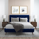 Dillon - Mid-Century Velvet Platform Bed