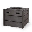 Rustic Style Outdoor Square Propane Fire Pit, 40,000 Btu