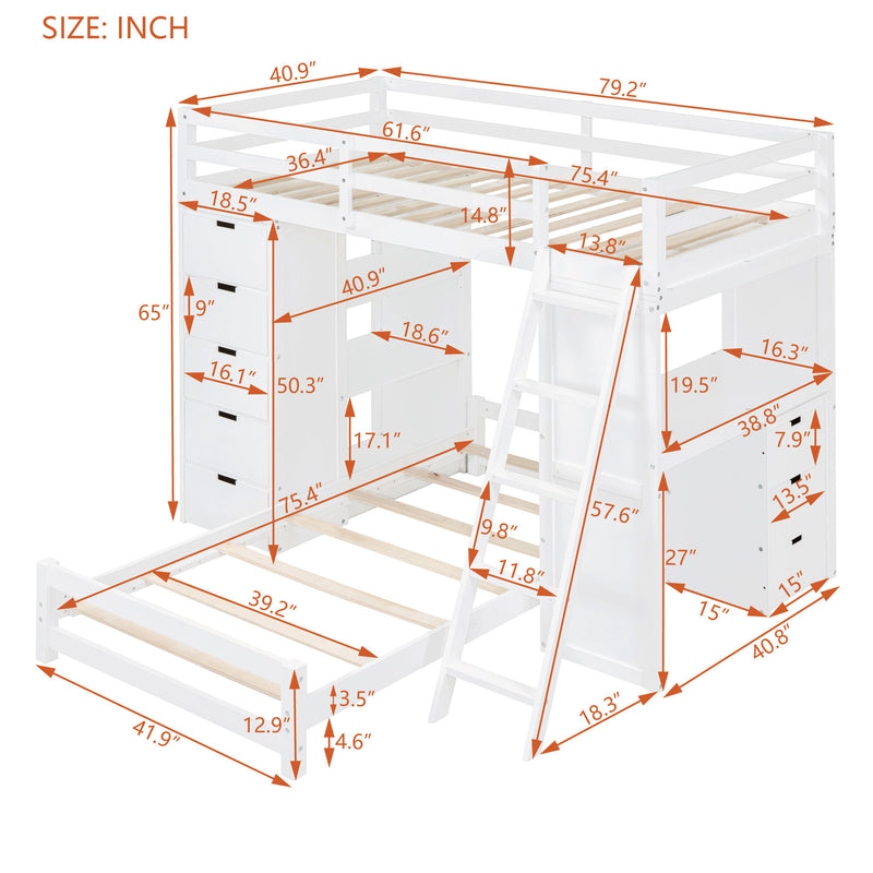 Bunk Bed With LED Light And USB Ports