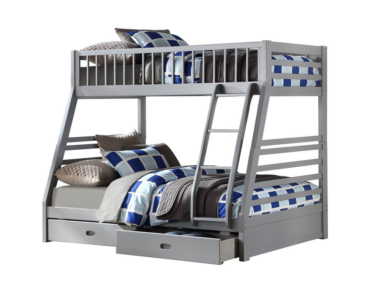 ACME Jason Bunk Bed (Twin/Full & Storage), Gray (1Set/2Ctn) 37840 - Atlantic Fine Furniture Melbourne FL