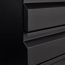 Contemporary Black 3 Drawer Mobile Filing Cabinet With Lock, Metal Office Storage For Legal / Letter Size