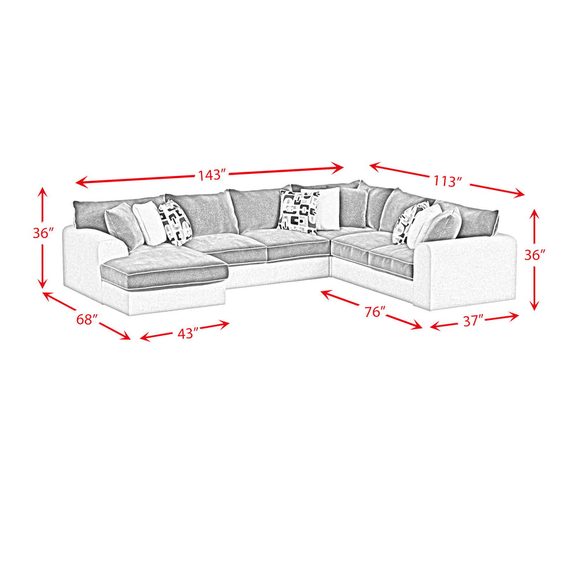 Klein - 3 Piece Sectional Set - Bentley Ash/Zaftig Ebony