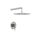 Shower Faucet Set With 10" Rainfall Shower Head And Valve - Brushed Nickel