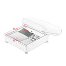 Contemporary Elegant White Chenille Sofa With Storage And Ottoman