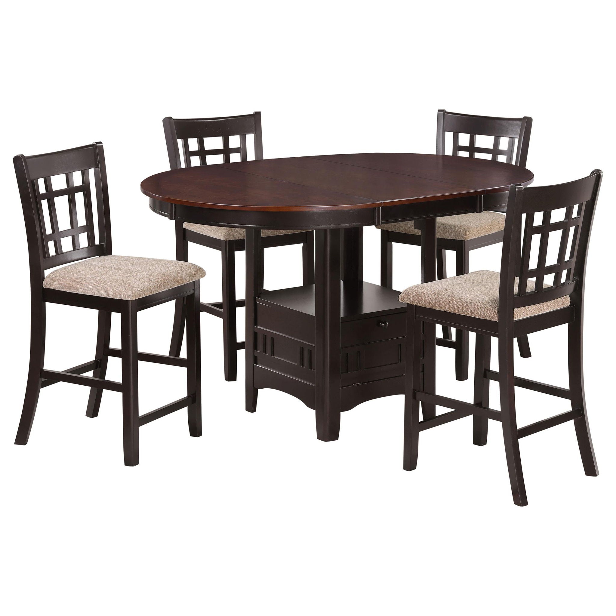 Lavon 5-piece Oval Counter Height Dining Set Light Chestnut - Atlantic Fine Furniture Melbourne FL