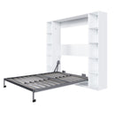 Queen Murphy Bed With Storage Cabinet - White
