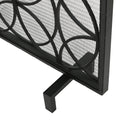 Thayer - Single Panel Iron Fireplace Screen With Geometric Design