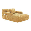 Chenille Interior Lazy Sofa Chaise Longue Armchair With 3 Pillows And Armrests