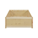 Twin size Floor Platform Bed with Built-in Book Storage Rack, Door,Natural