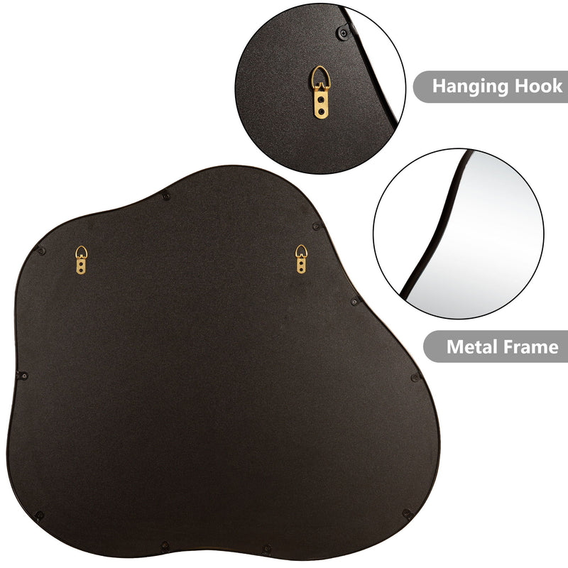 Cloud Shaped Metal Accent Wall Mirror - Black