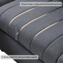 Modern Sectional Sofa With Vertical Stripes, 2 Pillows, 5 Seat Couch With Convertible Ottoman, Various Combinations, L-Shape Indoor Furniture For Living Room