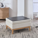 Upholstered Storage Ottoman With Reversible Lid Coffee Table, Foot Stool