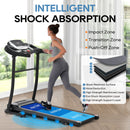 Folding Treadmill With Incline And Heart Rate Sensor, 2.5Hp Quiet Brushless With USB Charge Station, Small Space Portable Running Walking Machine - Black / Silver