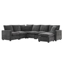 Modern U-Shape Modular Sofa, 7 Seat Chenille Sectional Couch Set With 2 Pillows Included, Freely Combinable Indoor Funiture For Living Room, Apartment, Office