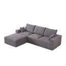 Modular Sectional Sofa With Ottoman, USB And Type C Charger, Petal Armrest Design