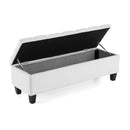 Contemporary Button Tufted And Diamond Stitched Storage Ottoman