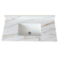 Elegant Vanity Top With Undermount Sink And Backsplash, Sintered Stone