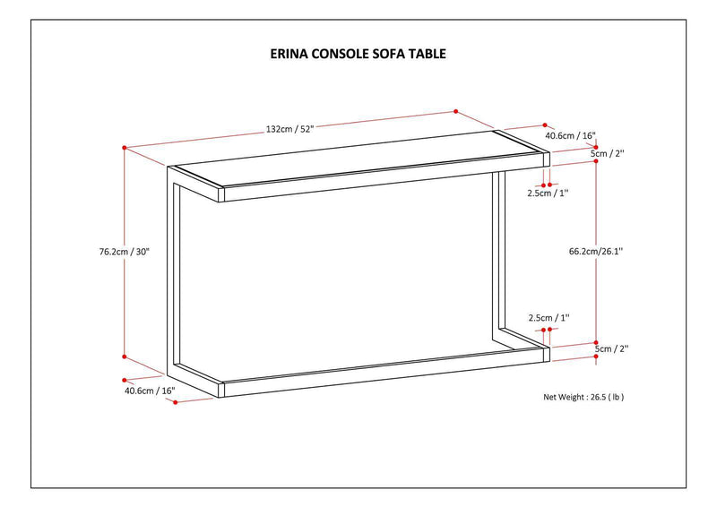 Erina - Handcrafted Console Sofa Table