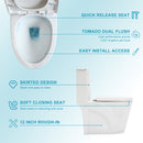 1 Piece Toilet For Bathroom, Dual Flush 1.24 / 1.6 Gpf, Soft Closing Seat - White