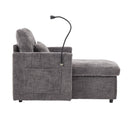 Multifunctional Chenille Recliner Sofa With Storage And Phone Bracket
