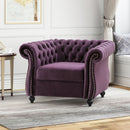 Nexuson - Upholstered Chesterfield Chair With Deep Tufted And Nailhead Trim