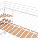 Full Metal Loft Bed with Desk and Shelve, White