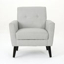 Radiantize - Upholstered Fabric Club Chair With Square-Off Back And Button Tufted