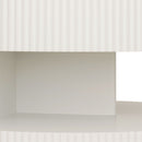 Round Coffee Table With Storage, Vertical Stripe Design