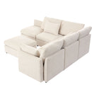 Sectional Sofa Modular U-Shaped With Ottoman & USB Ports