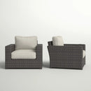 Outdoor Armchairs With Cushions (Set of 2) - Espresso / Gray