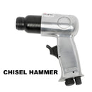 71 Piece Air Tool And Accessories Kit, Impact Wrench, Air Ratchet, Die Grinder, Aire Hammer, Hose Fittings, Storage Case - Black / Silver