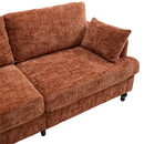 Chenille 2 Seater Sofa With LED Light, USB Charging Port, And Storage Bag