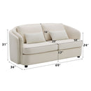 Mariko - 3 Piece Living Room Set Sofa Loveseat Chair - Beige