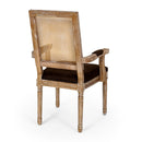 Elegant French Country Style Dining Chair With Cane Backrest