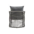 Modern Curved Aluminum Lounge Chair With Stylish Rope Weave Design And Cushioned Comfort For Outdoor