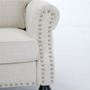 Rolled Arm Sofa With Nailhead Trim With Wooden Legs