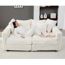 Modern Comfy Upholstered 4 Seat Sofa Cloud Couch,Deep Seat With Soft Pillows