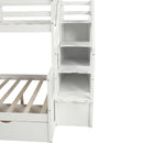 Bunk Bed With Storage Staircase, Slide, Desk, Drawers, And Shelves